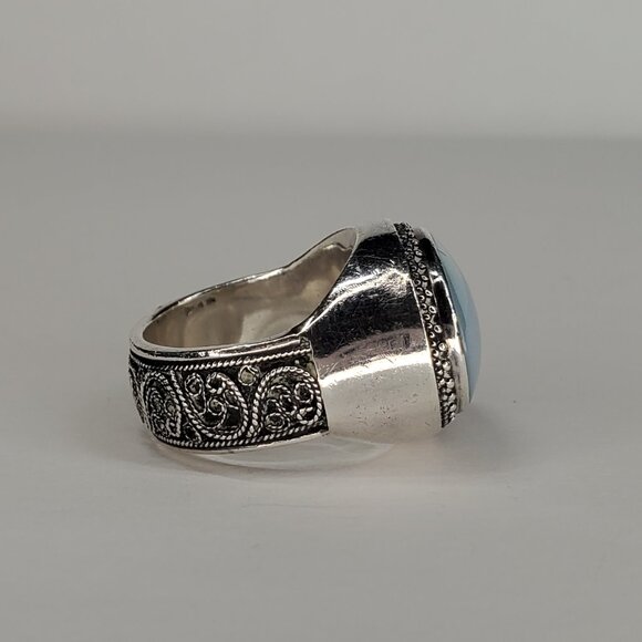 Lori Bonn Moonstone Filigree Sterling Silver Ring, Size 7 - Picture 4 of 9